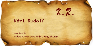 Kéri Rudolf névjegykártya